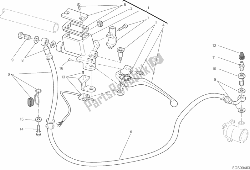 Todas as partes de Cilindro Mestre Da Embreagem do Ducati Monster 796 ABS-DMT 2014